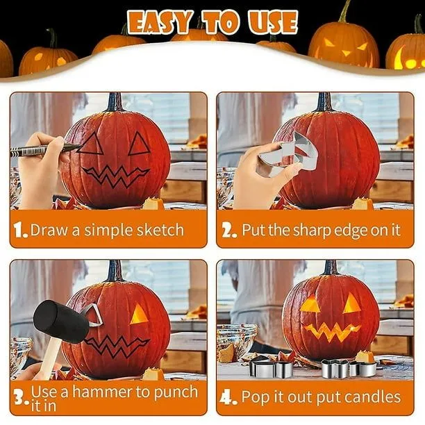 10 pcs 10/6 Uds. Plantillas para tallar calabazas de Halloween herramientas profesionales para tallar calabazas YONGSHENG | Walmart en línea 10 pcs 10/6 Uds. Plantillas para tallar calabazas de Halloween herramientas profesionales para tallar calabazas YONGSHENG | Walmart en línea