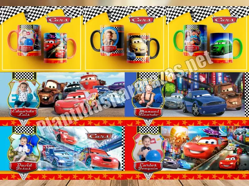 10 Plantillas para tazas de Cars