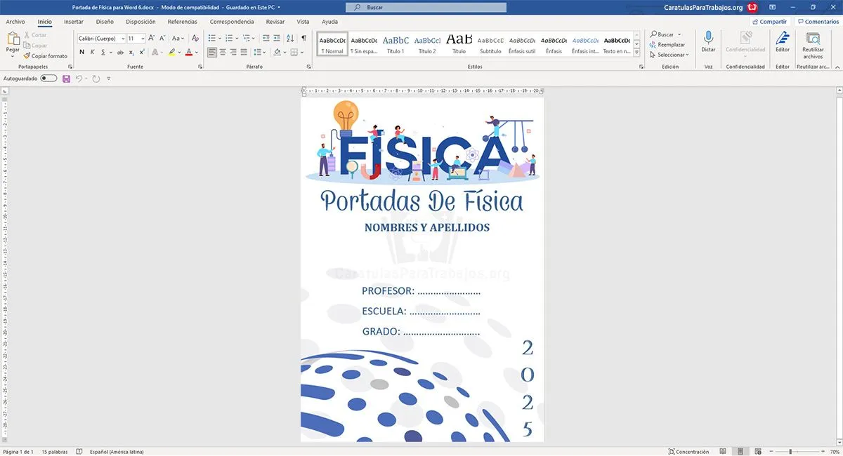 ᐉ 10 Portadas de Física para Cuadernos o Word ✔️ ᐉ 10 Portadas de Física para Cuadernos o Word ✔️