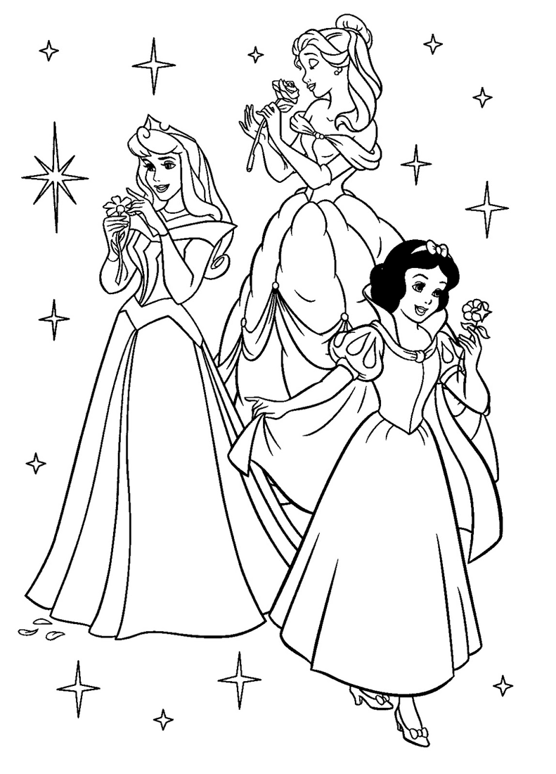DIBUJOS PARA COLOREAR: PRINCESAS DISNEY
