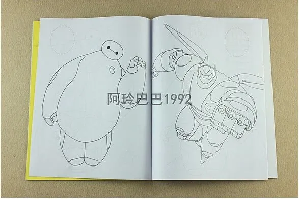 10 unids/lote baymax bighero6 coloring book esta pintura pintura ...