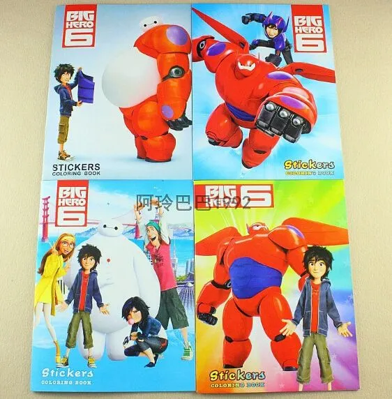 10 unids/lote baymax bighero6 coloring book esta pintura pintura ...