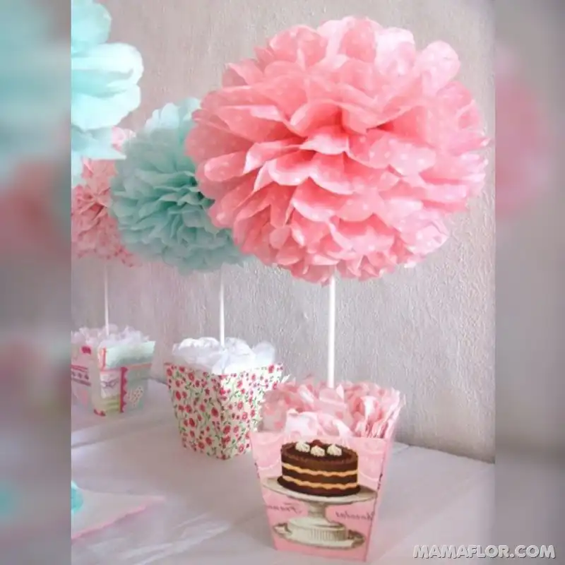 100 Centros de Mesa: Bautizo de Niña bonitos y originales - MamaFlor.com 100 Centros de Mesa: Bautizo de Niña bonitos y originales - MamaFlor.com