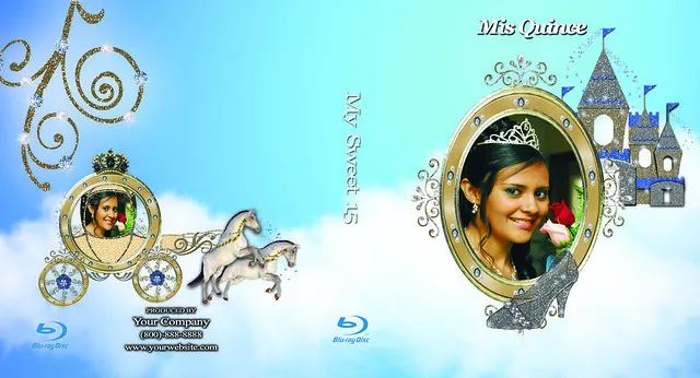 100 cubiertas Azules del rayo de Photoshop PSD para Quinceaneras ...