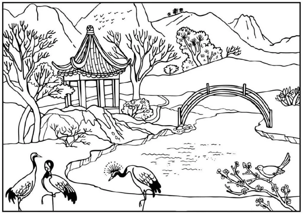 100 Dibujos de Naturaleza para colorear - Paisaje, Montañas, Mar 100 Dibujos de Naturaleza para colorear - Paisaje, Montañas, Mar