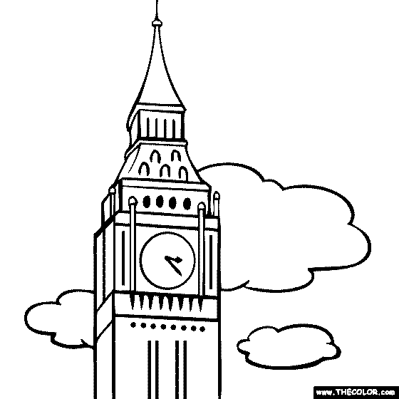 100% free coloring page of Big Ben, London, england. Color in this ...