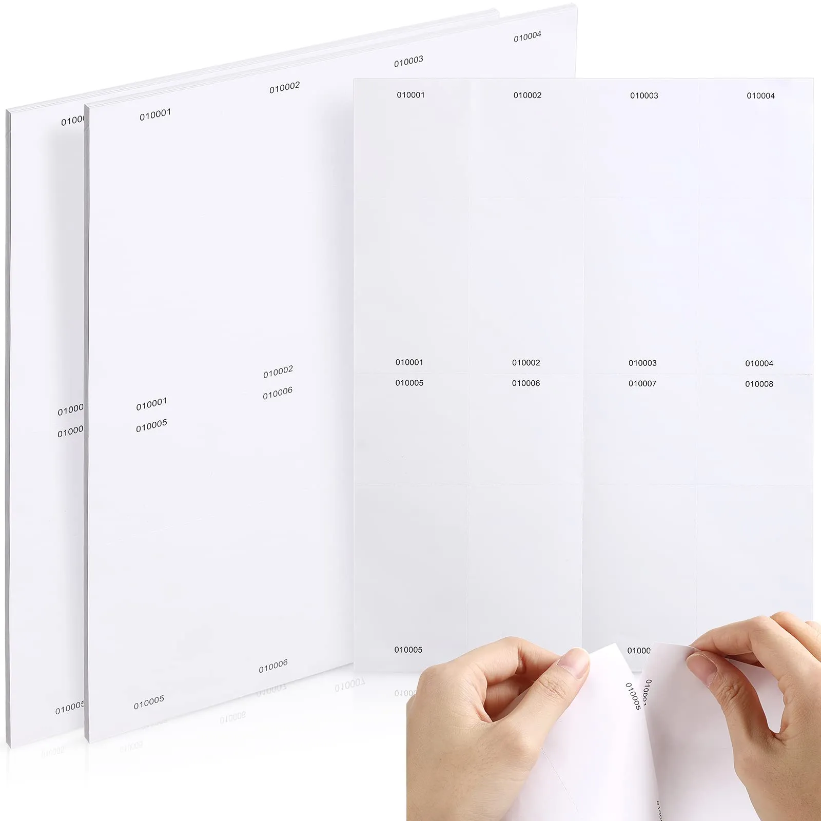 100 hojas de 8.5 x 11 pulgadas imprimibles para eventos y rifas serializadas con números de 100 hojas de 8.5 x 11 pulgadas imprimibles para eventos y rifas serializadas con números de