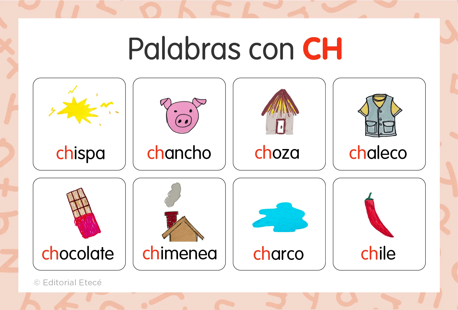 100 Palabras con CH (con imágenes) - Lenguaje.com 100 Palabras con CH (con imágenes) - Lenguaje.com