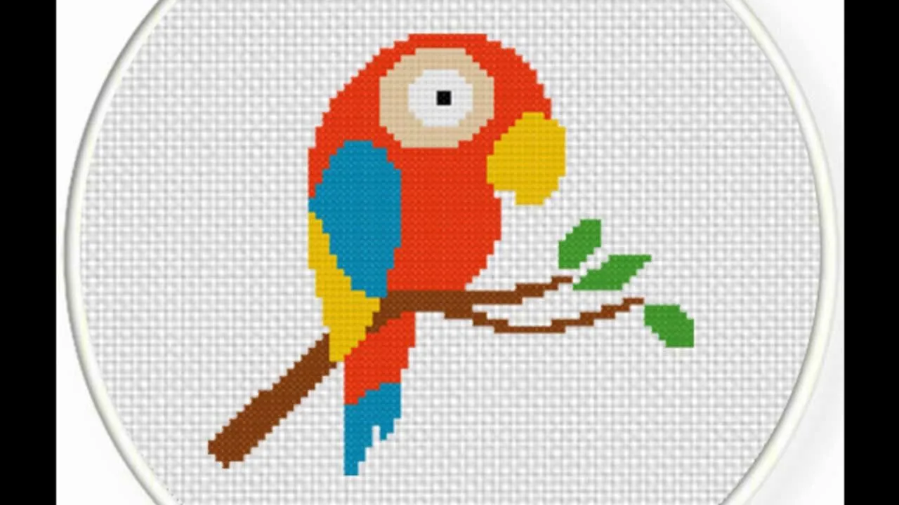 100 patrones de pajaros | Aprende punto de cruz paso a paso - YouTube 100 patrones de pajaros | Aprende punto de cruz paso a paso - YouTube