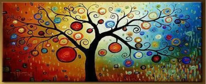 100% pintado a mano moderno paisaje árbol pintura al óleo sobre ... 100% pintado a mano moderno paisaje árbol pintura al óleo sobre ...