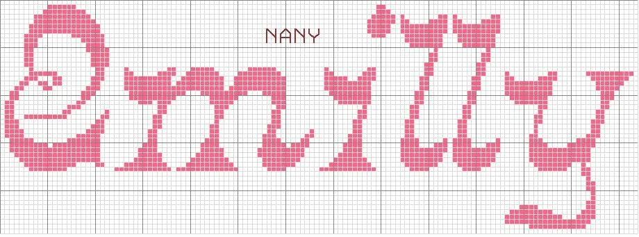 Nomes em Ponto Cruz - Emilly - 1000 Artes