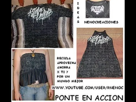 1.005 PLAYERA XXL CONVERTIDA EN VESTIDO Y FALDA-BLUSA - YouTube