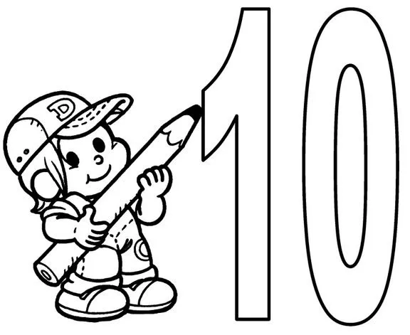 Numeros para colorear del 0 al 10 - Imagui