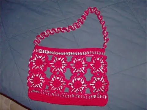 1.046 PARTE 2/3 COMO HACER BOLSA FLORES ARILLOS GANCHILLO CROCHET ...