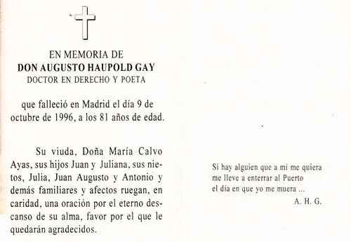 1.079. AUGUSTO HAUPOLD GAY. Abogado y poeta. | Gente del Puerto