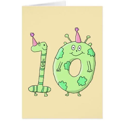 10mo Dibujo animado de la fiesta de cumpleaños - v Tarjeta de Zazzle. 10mo Dibujo animado de la fiesta de cumpleaños - v Tarjeta de Zazzle.