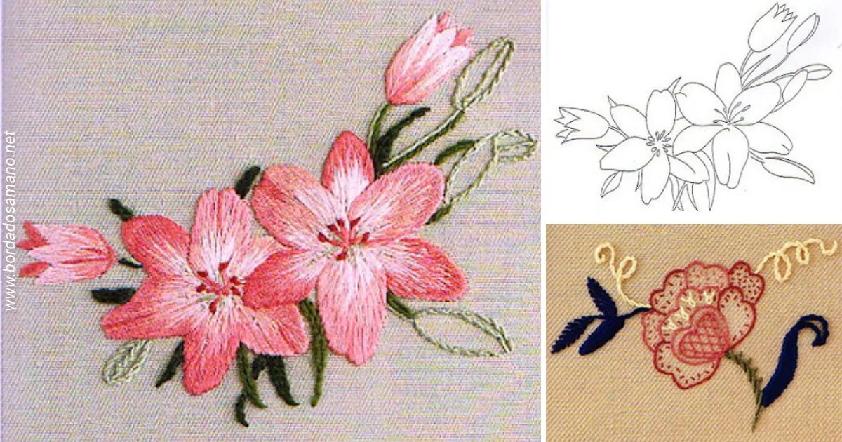 11 Dibujos para bordar flores - Bordados a Mano 11 Dibujos para bordar flores - Bordados a Mano