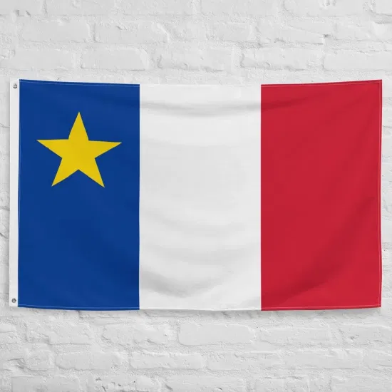 110 GSM poliéster Azul Blanco Rojo rayas Amarillas Estrella Acadia Bandera Nacional del Deporte del país Mundial - China Banderas de país y Bandera Azul Amarilla Roja de país precio 110 GSM poliéster Azul Blanco Rojo rayas Amarillas Estrella Acadia Bandera Nacional del Deporte del país Mundial - China Banderas de país y Bandera Azul Amarilla Roja de país precio