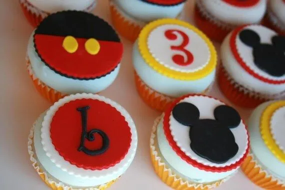 12 Edible Cupcake Toppers Mickey Mouse Inspired for by TheSugarBot
