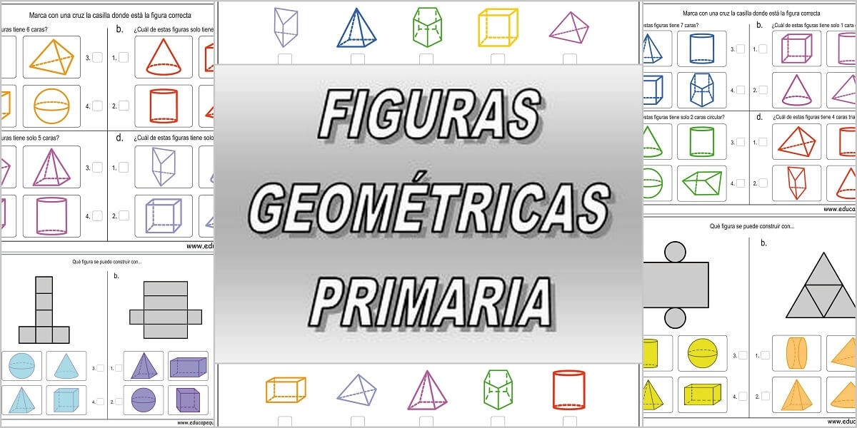 12 Fichas con EJERCICIOS ➡➤ FIGURAS GEOMÉTRICAS PRIMARIA 12 Fichas con EJERCICIOS ➡➤ FIGURAS GEOMÉTRICAS PRIMARIA