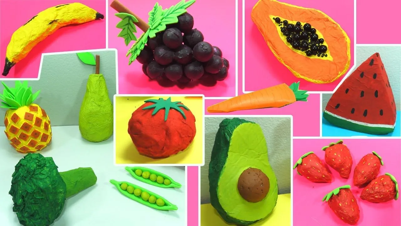 12 IDEAS DE FRUTAS Y VERDURAS DE JUGUETE CON MATERIAL RECICLADO 