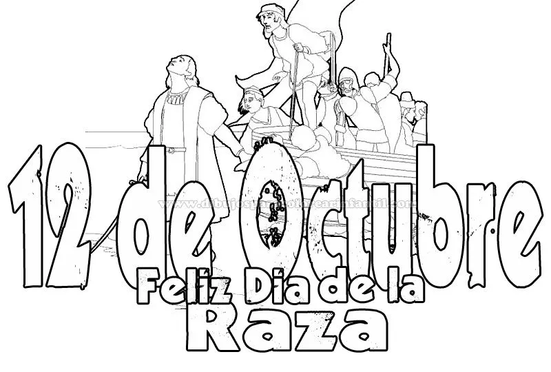 Dibujos para colorear del dia de la raza 12 de octubre - Imagui
