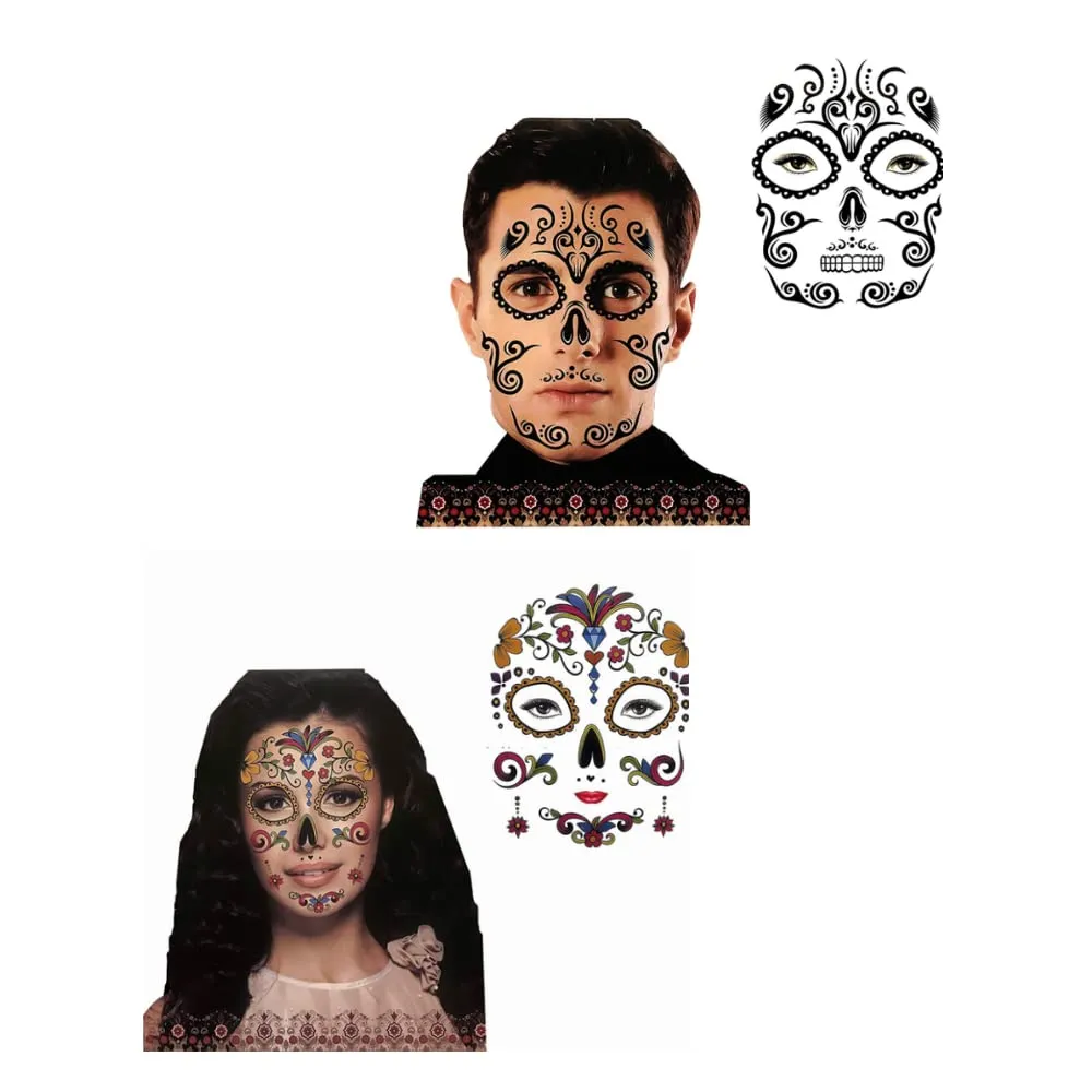 12 PACK TATUAJES TEMPORALES HALLOWEEN PARA MUJER HOMBRE – TATUAJES CATRINA CATRIN DIA DE MUERTOS – MAQUILLAJE PARA 12 PACK TATUAJES TEMPORALES HALLOWEEN PARA MUJER HOMBRE – TATUAJES CATRINA CATRIN DIA DE MUERTOS – MAQUILLAJE PARA