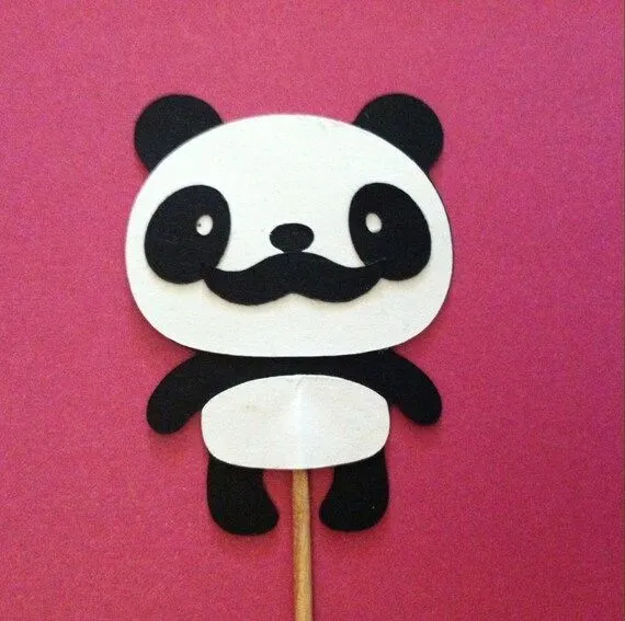 12 panda con toppers bigotes Magdalena oso panda con por ScrapStarz