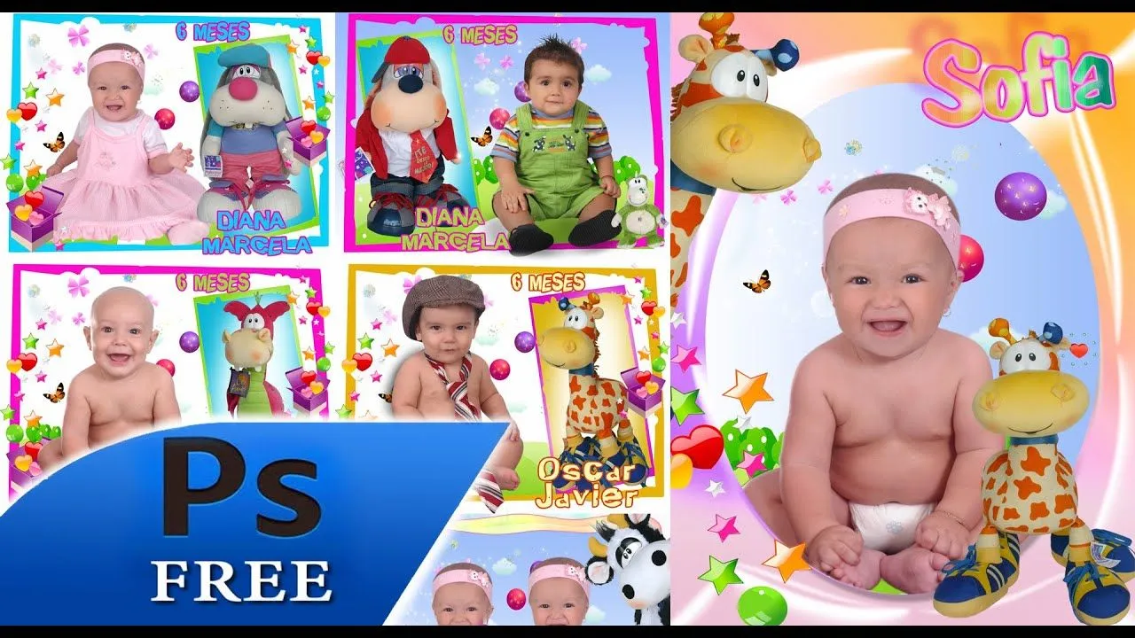 12 PSD para bebes Plantillas para photoshop - YouTube 12 PSD para bebes Plantillas para photoshop - YouTube