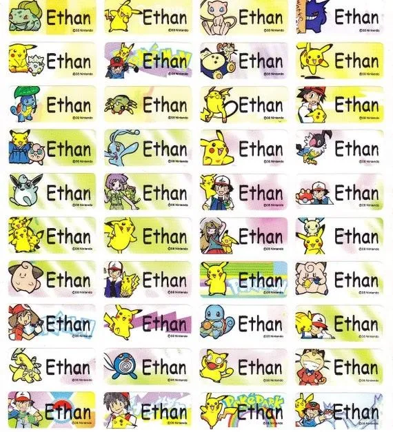 120 POKEMON/PIKACHU nombre impermeables por GloriasSticker en Etsy 120 POKEMON/PIKACHU nombre impermeables por GloriasSticker en Etsy