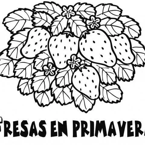 Fresas en primavera: Dibujos para colorear