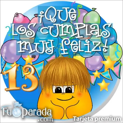 13 Años, Cumpleaños para cada edad, tarjetas