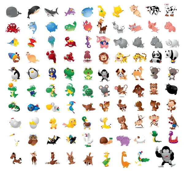 13 Free Packs of Animal Vector Graphics: Cute Cartoon Characters ... 13 Free Packs of Animal Vector Graphics: Cute Cartoon Characters ...