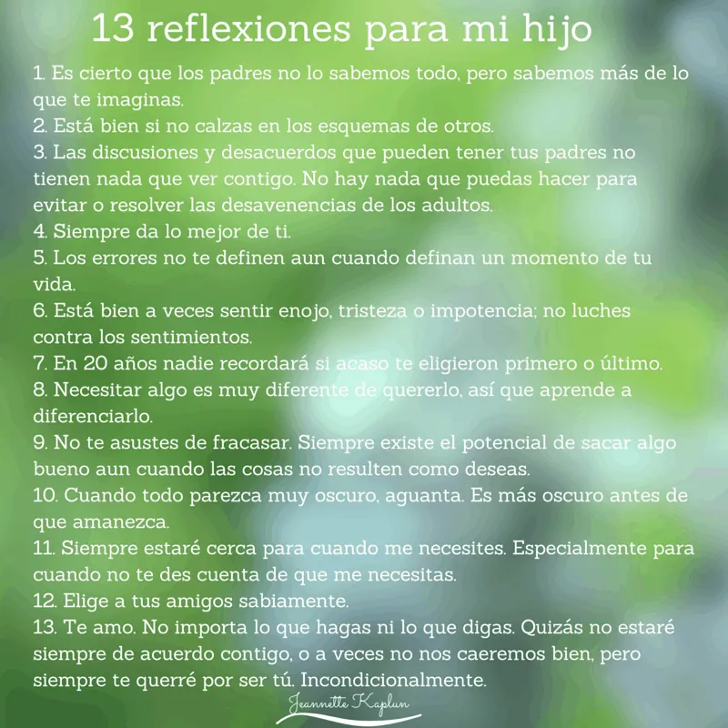 13 reflexiones para mi hijo - Hispana Global 13 reflexiones para mi hijo - Hispana Global