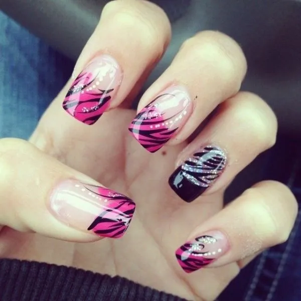 14. zebra Print - ¿Te apetece 24 diseños de uñas arte que te va a…