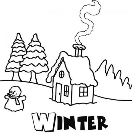 Dibujo de invierno para que los niños pinten en Navidad Dibujo de invierno para que los niños pinten en Navidad