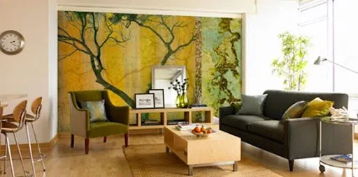15 Ejemplos de salas decoradas con interesantes murales de fondo ... 15 Ejemplos de salas decoradas con interesantes murales de fondo ...