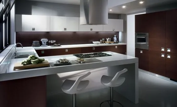 15 Fotos de Cocinas Integrales Modernas Color Chocolate | Ideas ...