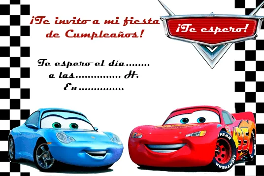 15 Invitaciones de Cars para imprimir