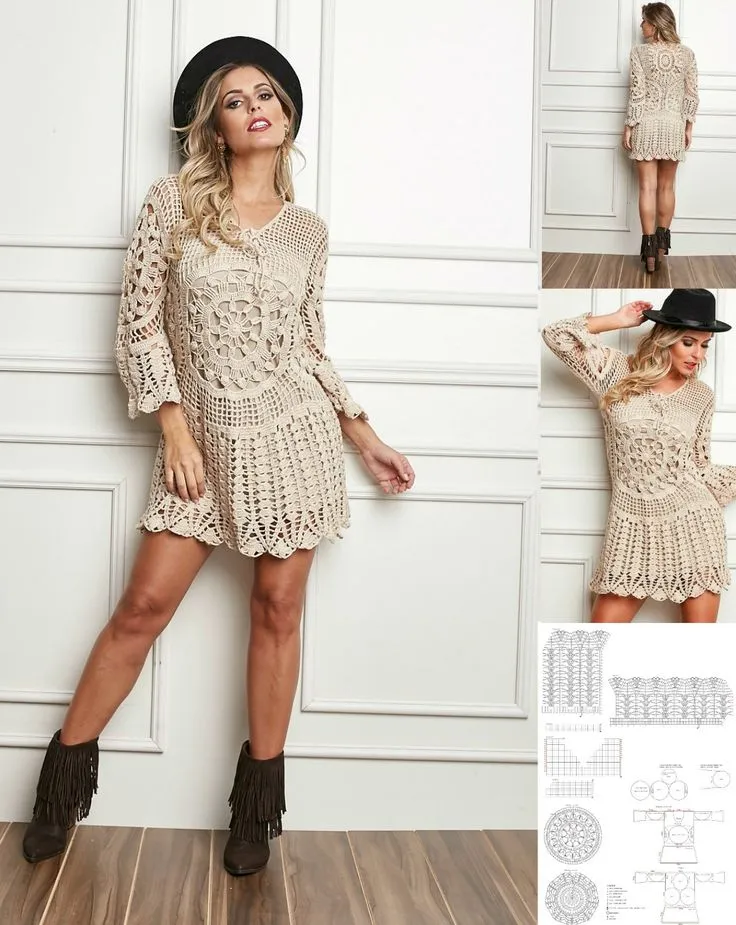 15 Pines de Vestidos Tejidos A Crochet que no te puedes perder ...