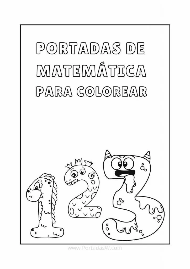 ᐅ +15 Portadas de Matemáticas para Colorear【WORD】✔️