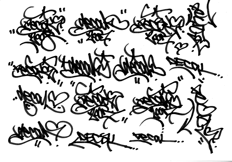 16 Characters Decal Graffiti Alphabet Letters Tag Practice 16 Characters Decal Graffiti Alphabet Letters Tag Practice