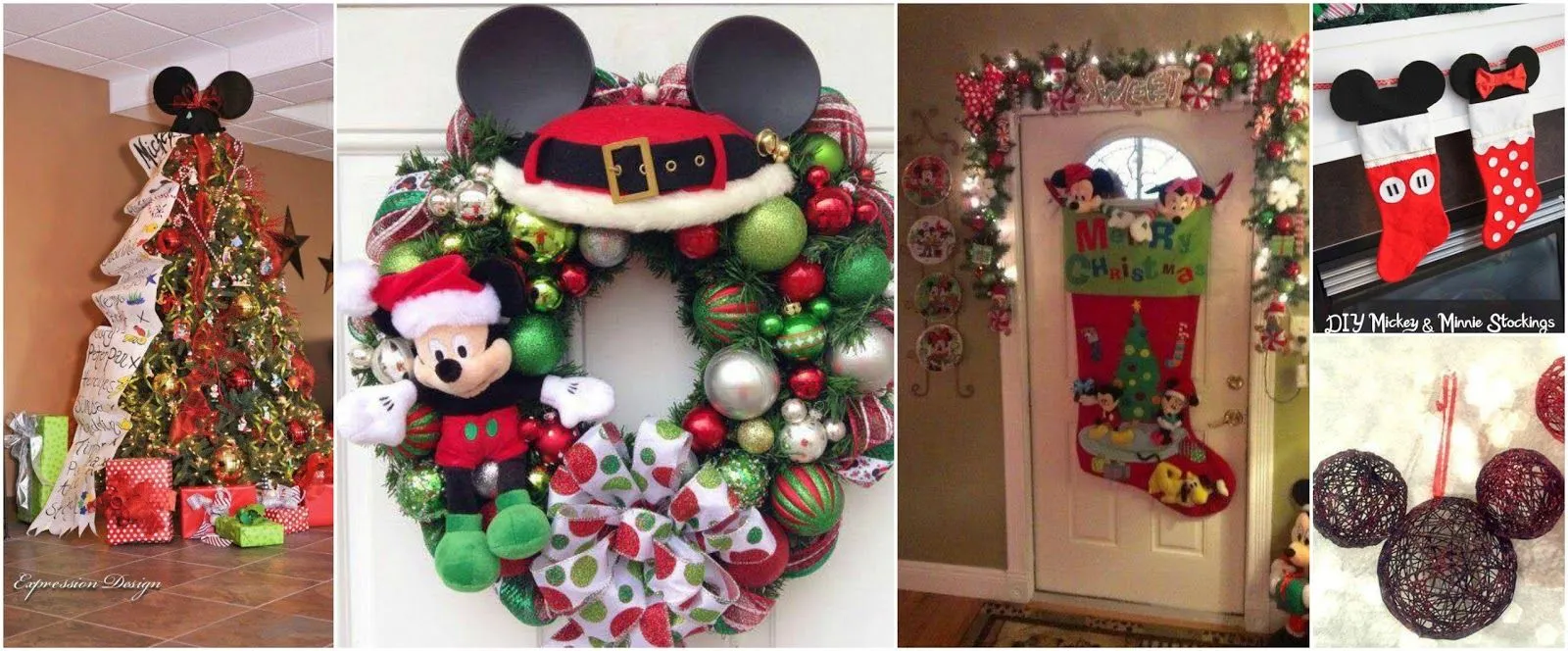 16 Ideas decorativas navideñas con temática de Mickey Mouse ~ cositasconmesh