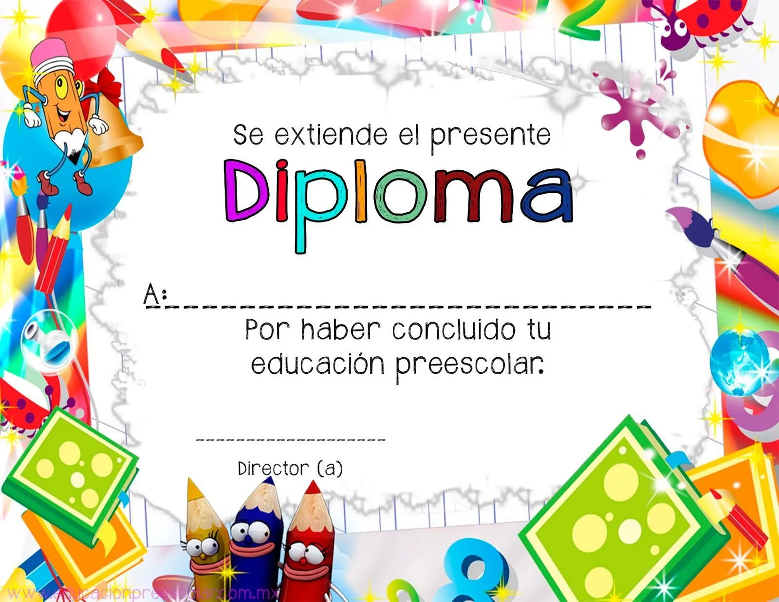 Diplomas para niños y niñas que están culminando su educación ...