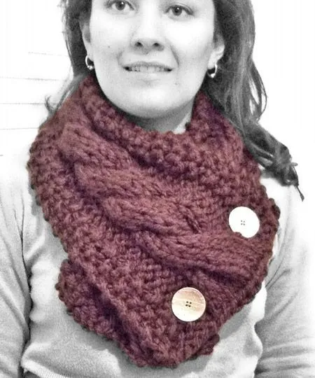 Cuello de #lana color #marrón, tejido en dos #agujas | Neckyes ... Cuello de #lana color #marrón, tejido en dos #agujas | Neckyes ...