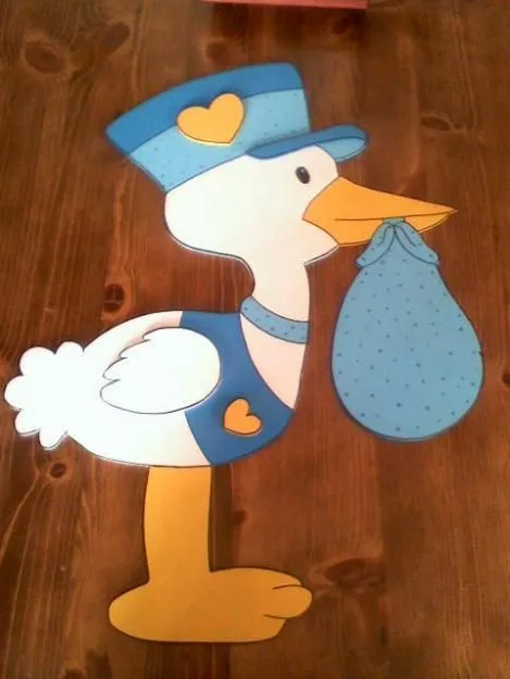 Como hacer una cigueña de fomi para Baby Shower. | Manualidades ... Como hacer una cigueña de fomi para Baby Shower. | Manualidades ...