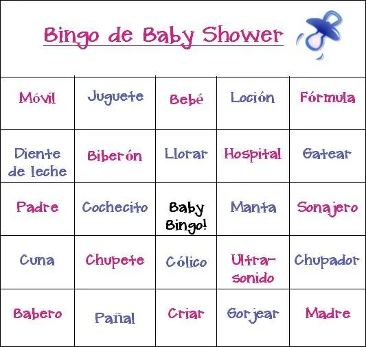 17 mejores ideas sobre Bingo De Baby Shower en Pinterest | Juegos ...
