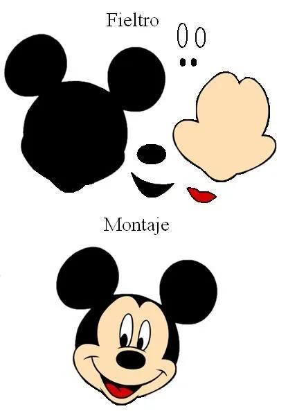 de Mickey Mouse. Broche. Patrones de fieltro gratis para imprimir ...