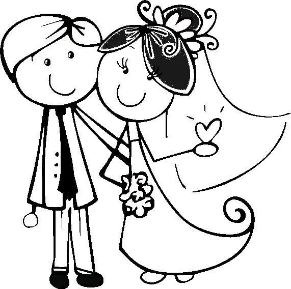 Dibujo de parejas de novios - Imagui | Boda y eventos | Pinterest ...