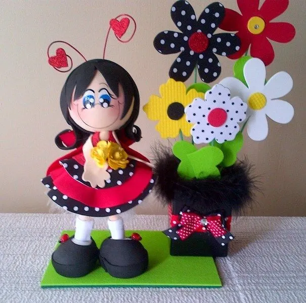 Fofucha Mariquita. Centros de Mesa. Fiesta estilo Ladybugs | Goma ... Fofucha Mariquita. Centros de Mesa. Fiesta estilo Ladybugs | Goma ...